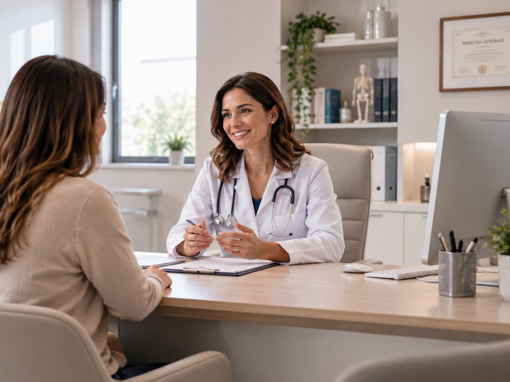 Un medico alla scrivania dello studio